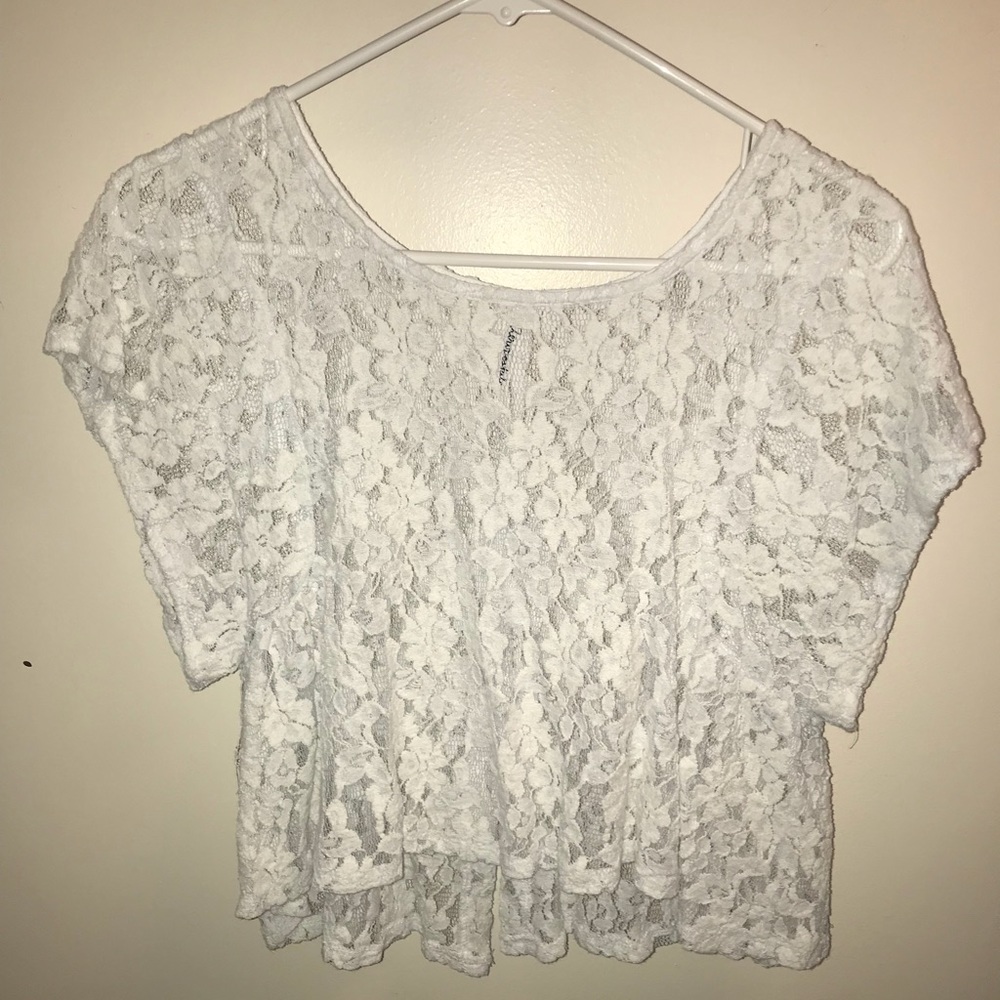 White Lace Crop Top